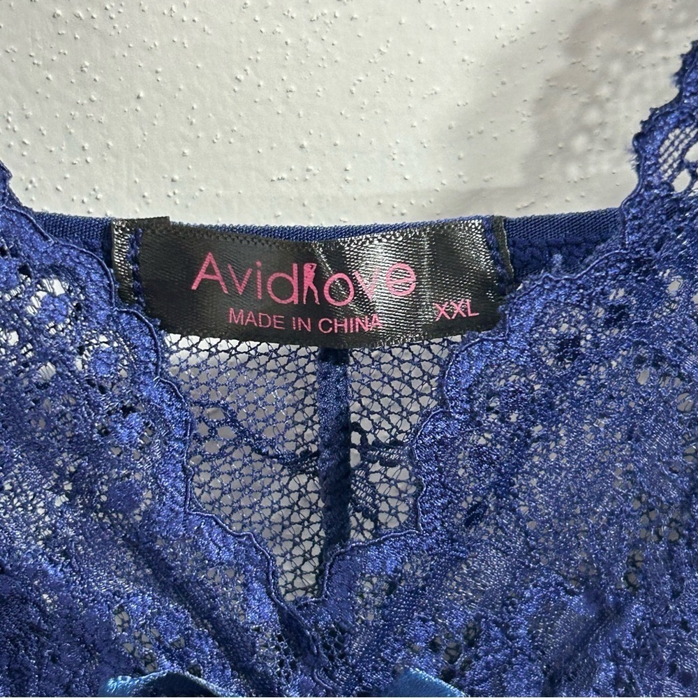 Avidlove Navy Lace Trim Lingerie Size XXL - Picture 5 of 12